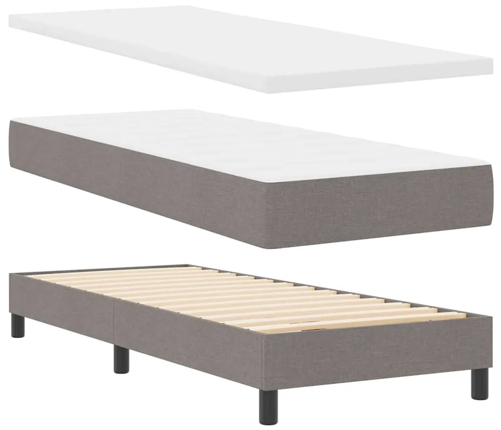 vidaXL Κρεβάτι box spring με στρώμα με στρώμα Taupe 80 x 200 cm ύφασμα