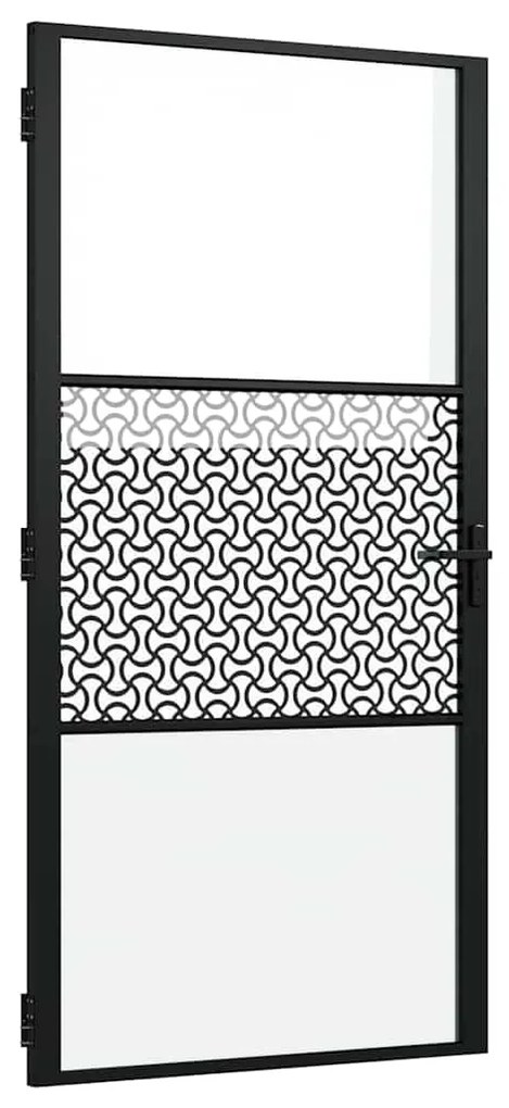 vidaXL Γυάλινη πόρτα Μαύρο 76 x 3.5 x 201.5 εκ Αλουμίνιο