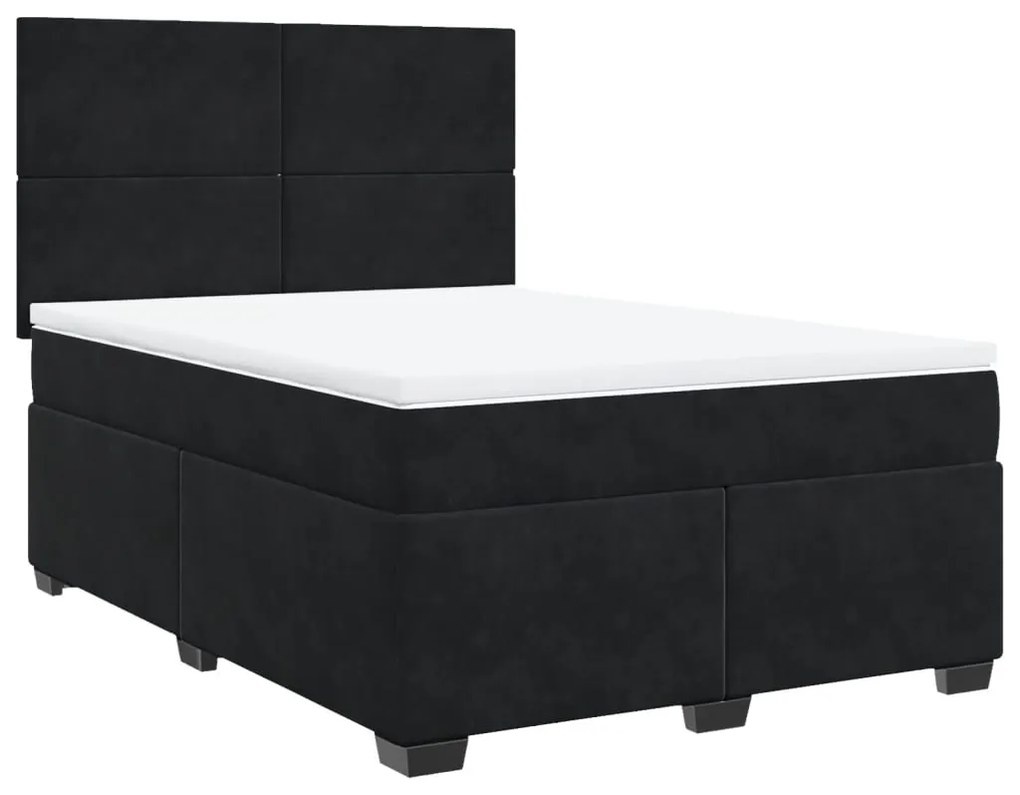 ΚΡΕΒΑΤΙ BOXSPRING ΜΕ ΣΤΡΩΜΑ ΜΑΥΡΟ 140X200 ΕΚ. ΒΕΛΟΥΔΙΝΟ 3293226