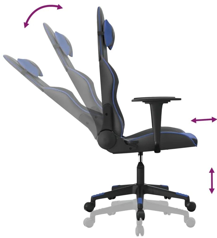 vidaXL Καρέκλα Gaming Μαύρο/Μπλε από Συνθετικό Δέρμα