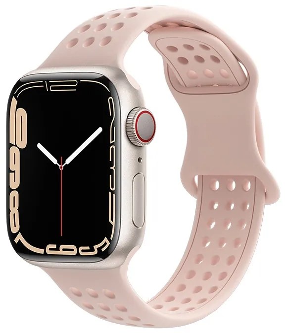 Watchband Hoco WA08 Flexible Honeycomb 38/40/41mm για Apple Watch 1/2/3/4/5/6/7/8/SE Powder Sand Silicon Band