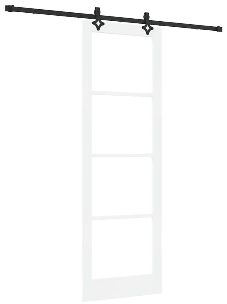 vidaXL Συρόμενη Πόρτα Χειροκίνητος Λευκό 78 x 232 cm Ξύλο και μέταλλο