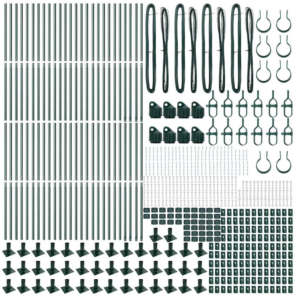 vidaXL Στύλος Περιφράξεων 52 pcs Γκρι Μέγεθος: 3,2 x 3,2 x 88,5 εκ.