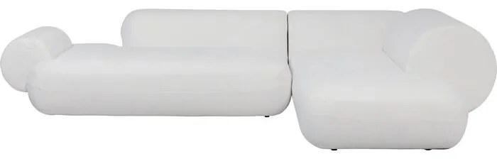 Καναπές Γωνία Δεξιά  Soft Edge Ύφασμα Λευκό 345*195*74εκ. - Λευκό