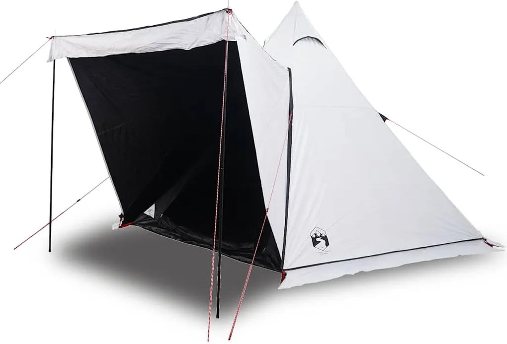 vidaXL Σκηνή Οικογενειακή Tipi 6 Ατ. Αδιάβροχη Λευκή Ύφασμα Συσκότισης