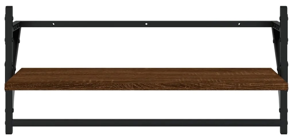 vidaXL Ράφια Τοίχου Σετ 4 τεμ. με Μπάρες Καφέ Δρυς Επεξεργασμένο ξύλο