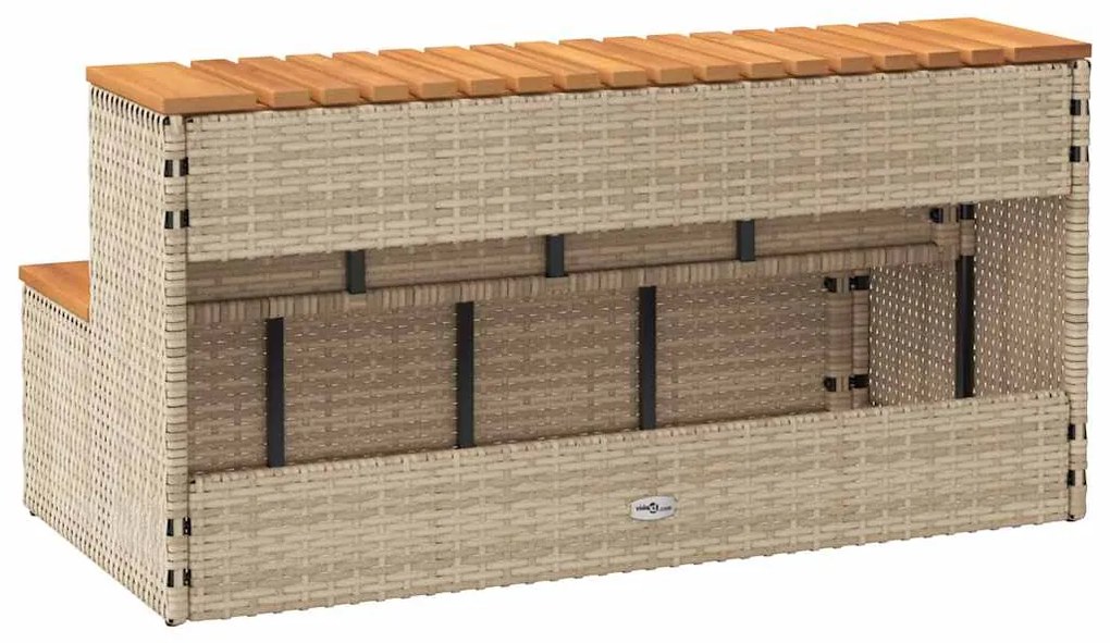 vidaXL Βήμα υδρομασάζ Μπεζ 100x50x50,5 εκ. Συνθετικό Ρατάν/Ακακίας