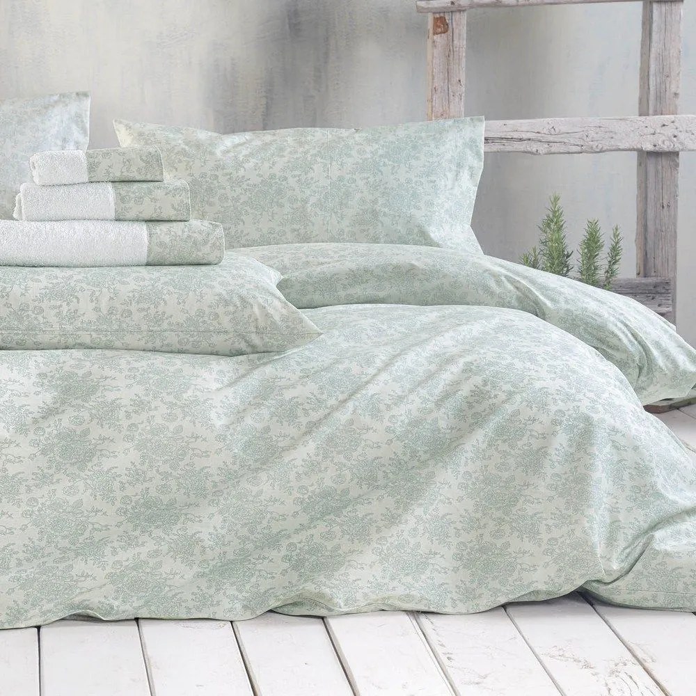 Παπλωματοθήκη Bendetta (Σετ 3τμχ) Light Green Ρυθμός Queen Size 220x250cm 100% Βαμβάκι