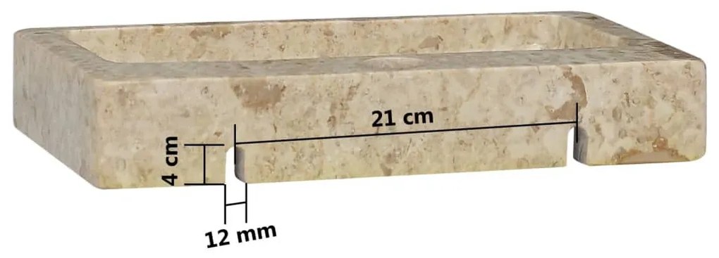 Νιπτήρας Επιτοίχιος Κρεμ 38 x 24 x 6,5 εκ. Μαρμάρινος - Κρεμ