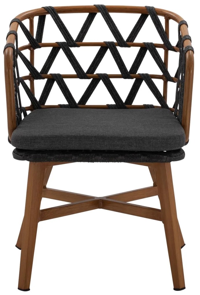 Καρέκλα - Πολυθρόνα RICKO C5782.11 Καφέ Αλουμινίου με Γκρί Κορδόνι 57x61x79 εκ. 57x61x79 εκ.