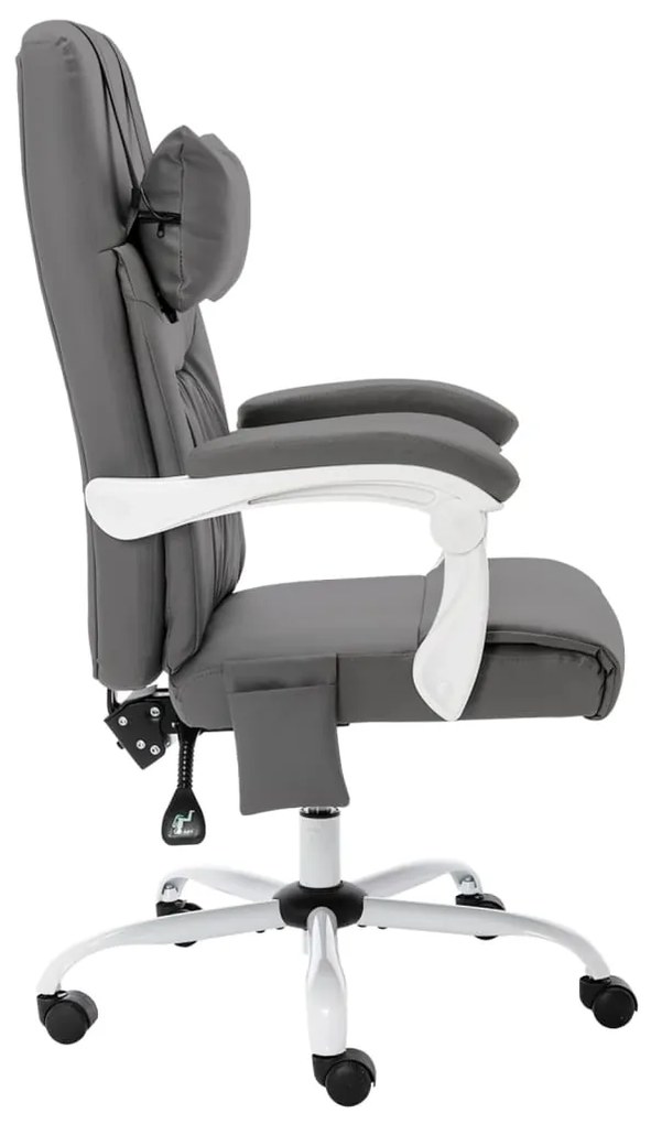 vidaXL Πολυθρόνα Γραφείου Μασάζ Γκρι από Συνθετικό Δέρμα