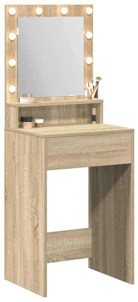 vidaXL Τραπέζι Μακιγιάζ με ράφι Δρύς Sonoma 50 x 41 x 135 εκ