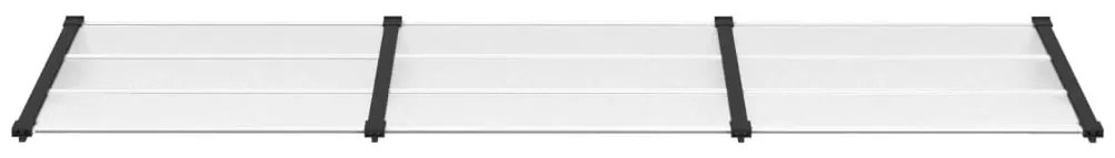 Στέγαστρο Πόρτας Μαύρο &amp; Διαφανές 297,5x90 εκ από Πολυκαρβονικό - Διαφανές