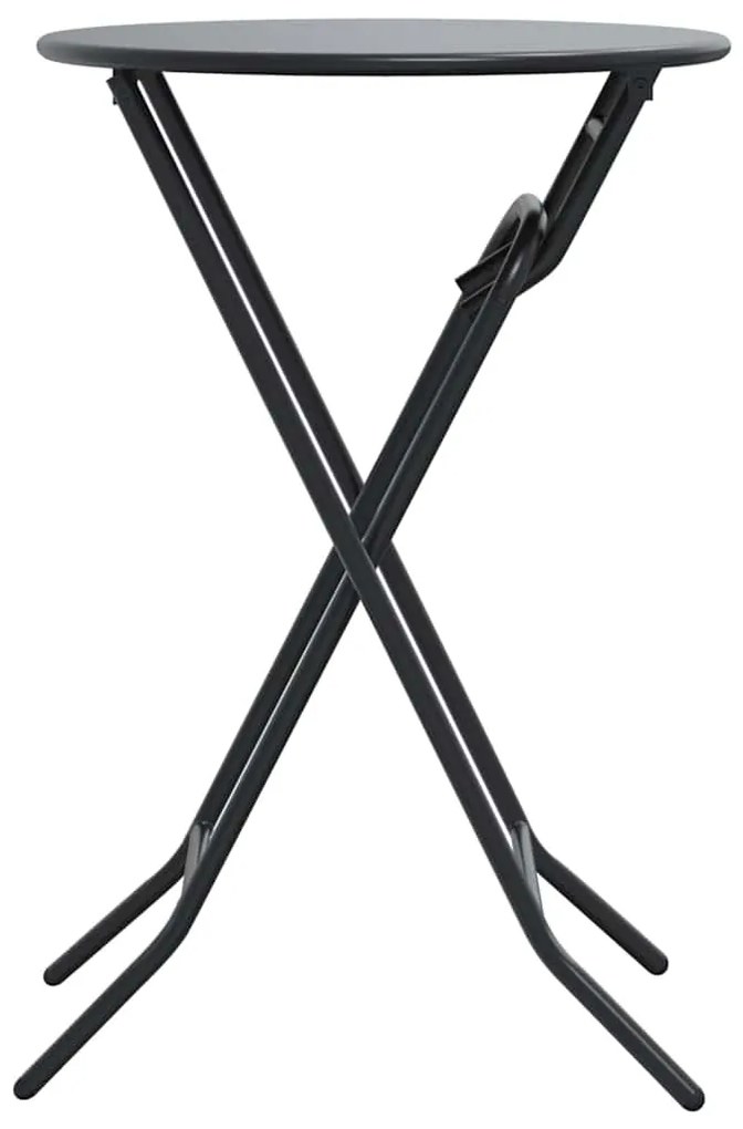 vidaXL Τραπέζι Κήπου Ανθρακί  Αναδιπλούμενο Ø50 x 72 cm ΣSteel