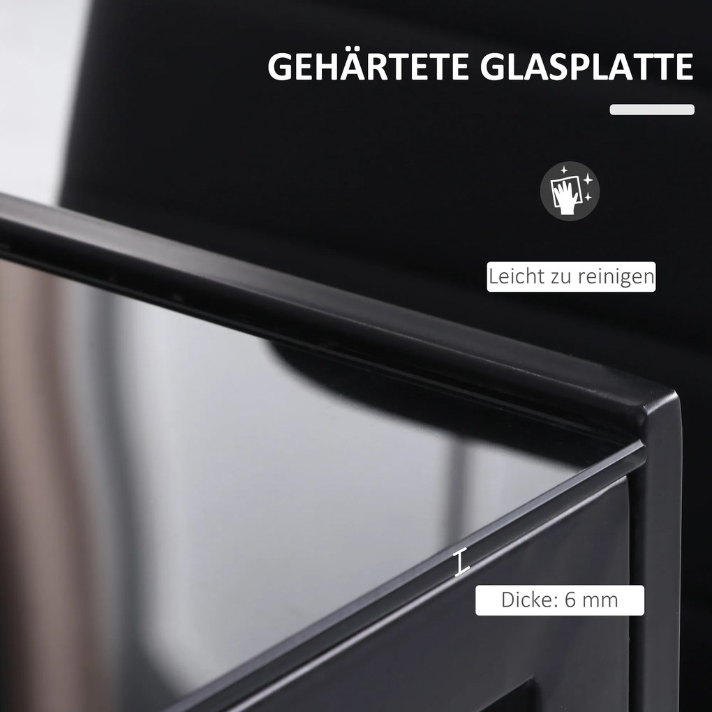 HOMCOM Τραπέζι τραπεζαρίας, μοντέρνος σχεδιασμός, 120 cm x 60 cm x 75 cm, Μαύρο