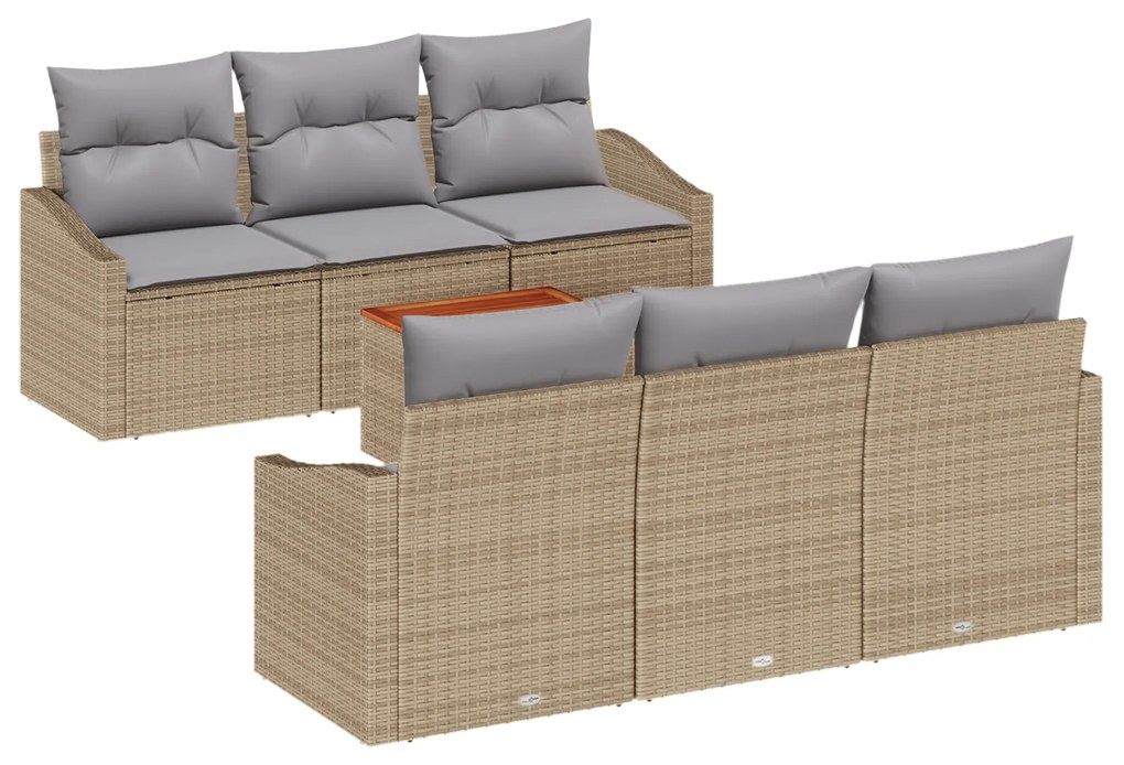 vidaXL Σετ Σαλονιού Κήπου 7 pcs Μπεζ, ανοιχτό γκρι 55 x 55 x 37 εκ