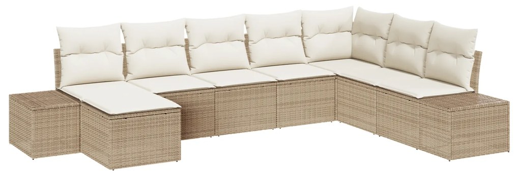 vidaXL Σετ Καναπέ Κήπου 8 pcs Μπεζ 319 x 209 x 85 εκ PE ρατάν