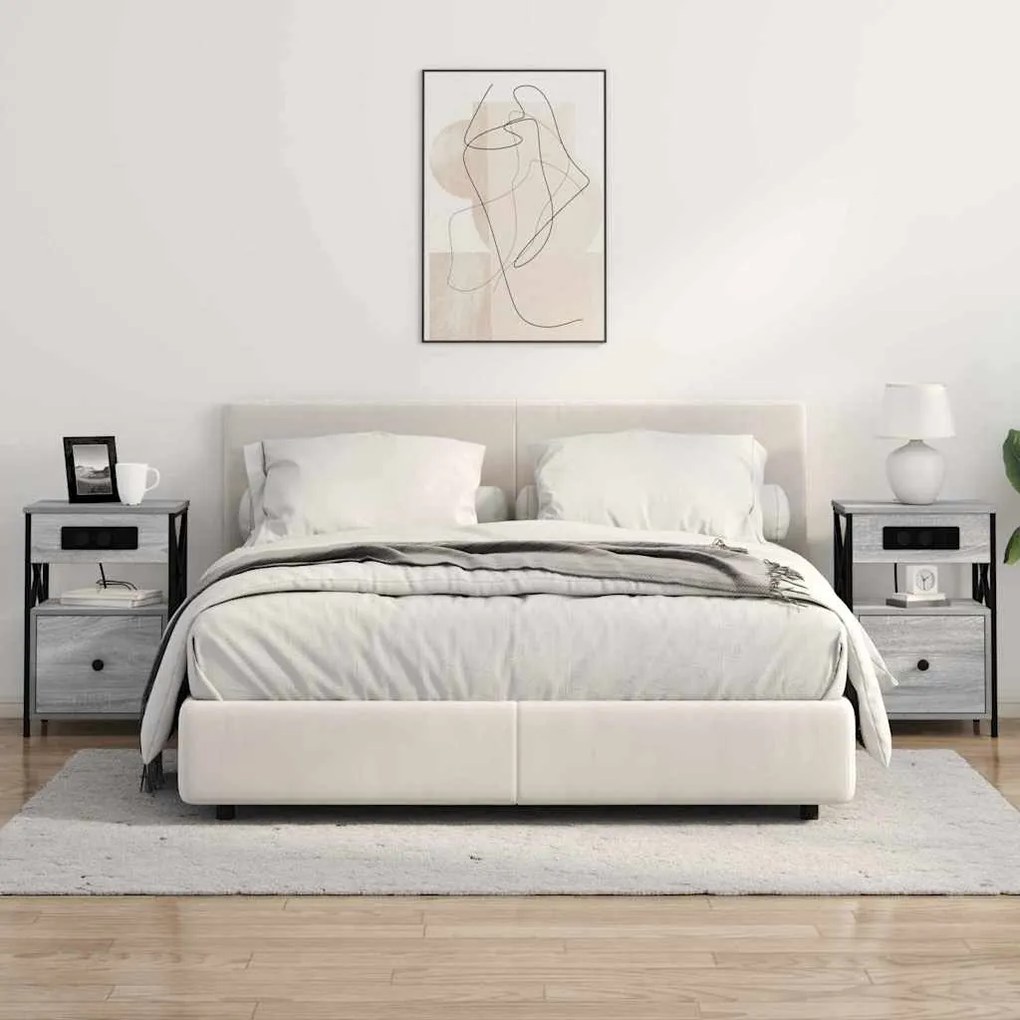 vidaXL Κομοδίνο Γκρι sonoma 40 x 31 x 60 εκ. Επεξεργασμένο ξύλο