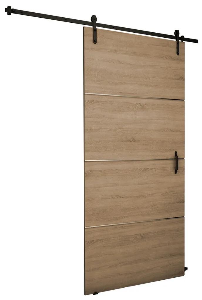 Συρόμενες πόρτες Dover 154, 35 kg, Sonoma οξιά, Πλαστικοποιημένη μοριοσανίδα, Ανοιχτό καφέ, Αλουμίνιο | Epipla1.gr
