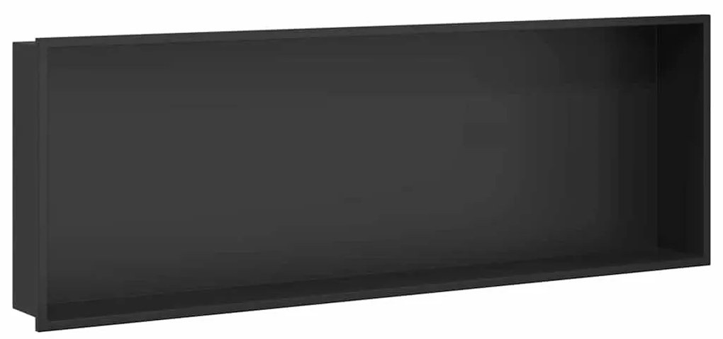 vidaXL Νίτσα Μπάνιου Μαύρο 90 x 30 x 9.5 εκ. Ανοξείδωτο ατσάλι