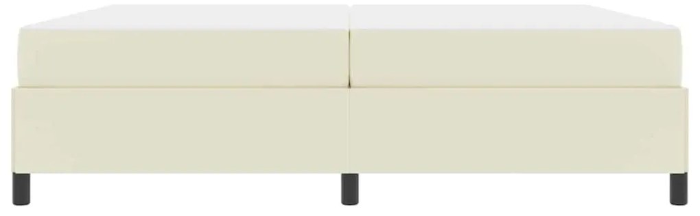vidaXL Σκελετός κρεβατιού με στρώμα Κρεμ 200 x 200 cm Τεχνητό δέρμα