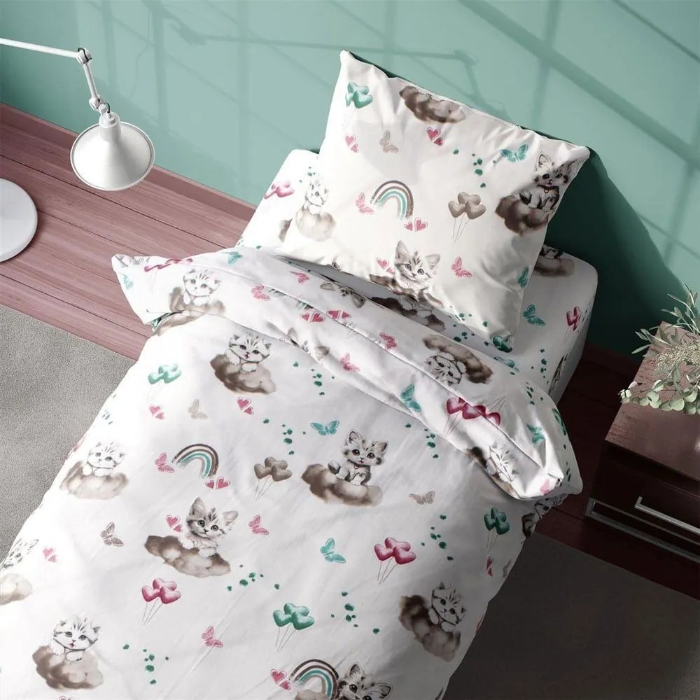 Σεντόνια Παιδικά Kitten 560 (Σετ 3τμχ) Petrol DimCol Μονό 160x240cm 100% Cotton