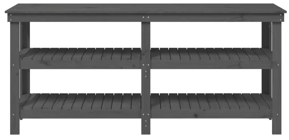 vidaXL Πάγκος Εργασίας Γκρι 181 x 50 x 80 εκ. από Μασίφ Ξύλο Πεύκου