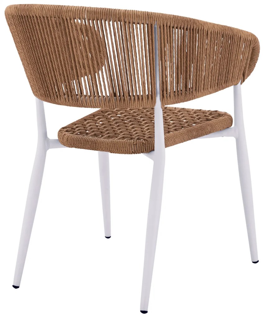 ΠΟΛΥΘΡΟΝΑ ΑΛΟΥΜΙΝΙΟΥ ΛΕΥΚΗ ΜΕ WICKER ΜΠΕΖ HM5783.02 56x60x78 εκ. - Πολυπροπυλένιο - HM5783.02