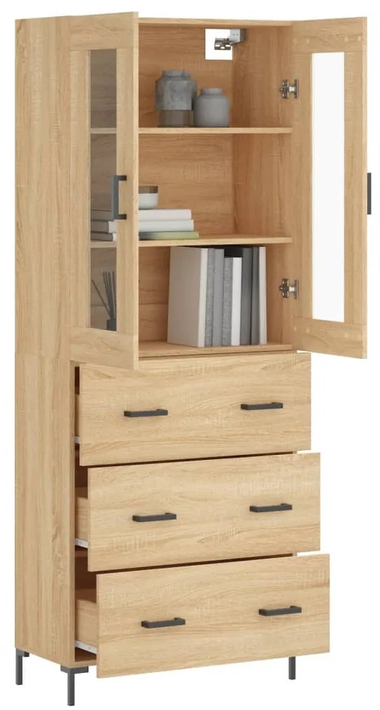 vidaXL Ντουλάπι Sonoma δρυς 69,5 x 34 x 180 εκ. από Επεξεργασμένο Ξύλο