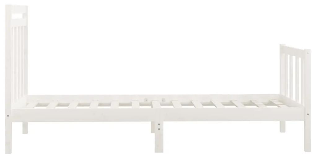 Πλαίσιο Κρεβατιού Λευκό 100 x 200 εκ. από Μασίφ Ξύλο Πεύκου - Λευκό