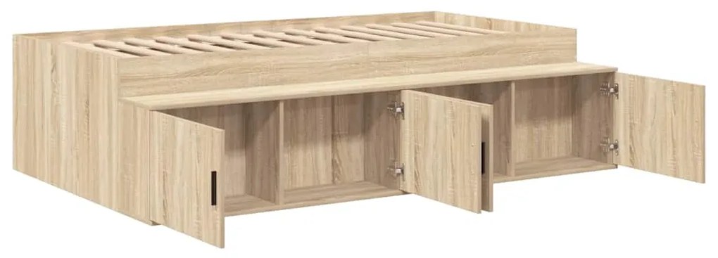 vidaXL Κρεβάτι με αποθηκευτικό χώρο Sonoma Δρυς 100 x 200 cm