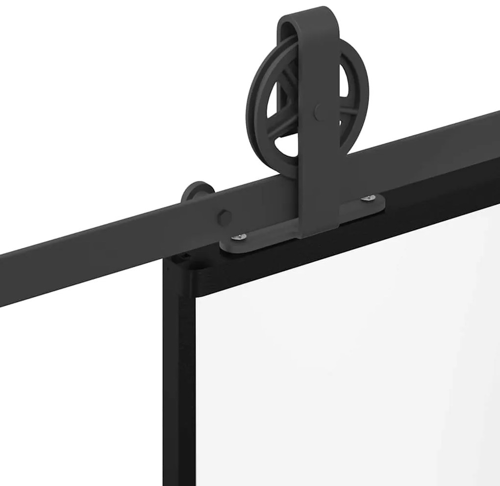 vidaXL Συρόμενη πόρτα με σετ υλικού 102x205 cm ESG Γυαλί&Αλουμίνιο