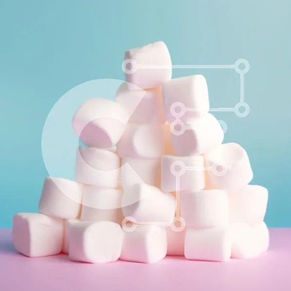 Intra Συλλεκτικό Ξύλινο Παζλ Plywood  4mm - Πυραμίδα Marshmallows σε φόντο κλίσης Σε Ξύλινο Κουτί - Διαστάσεις: 10x10 cm – 25 κομμάτια