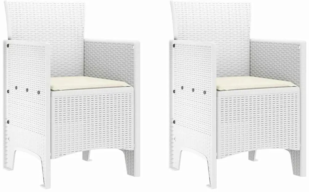 vidaXL Σέτ φαγητού για κήπο 3 pcs Λευκό Rattan Polt