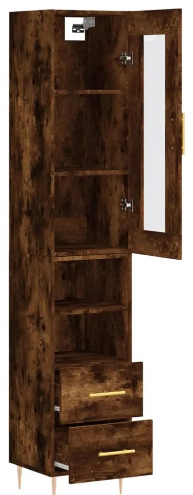 vidaXL Ντουλάπι Καπνιστή δρυς 34,5x34x180 εκ. από Επεξεργασμένο Ξύλο