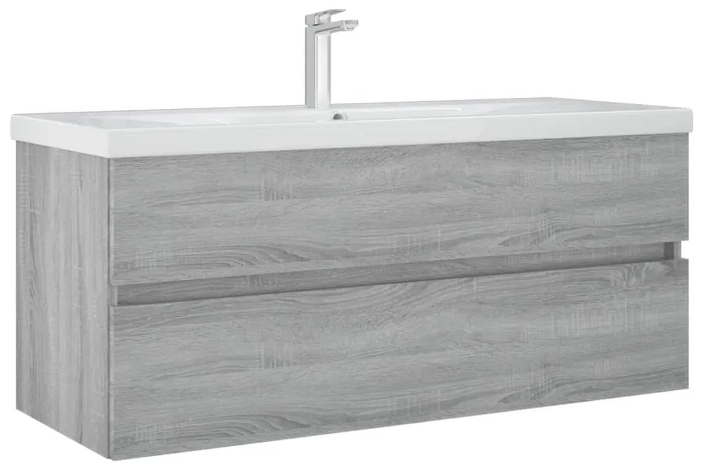 vidaXL Ντουλάπι Νιπτήρα Γκρι Sonoma 100x38,5x45 εκ. Επεξεργασμένο Ξύλο