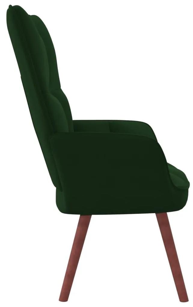 Πολυθρόνα Relax Σκούρο Πράσινο Βελούδινη - Πράσινο