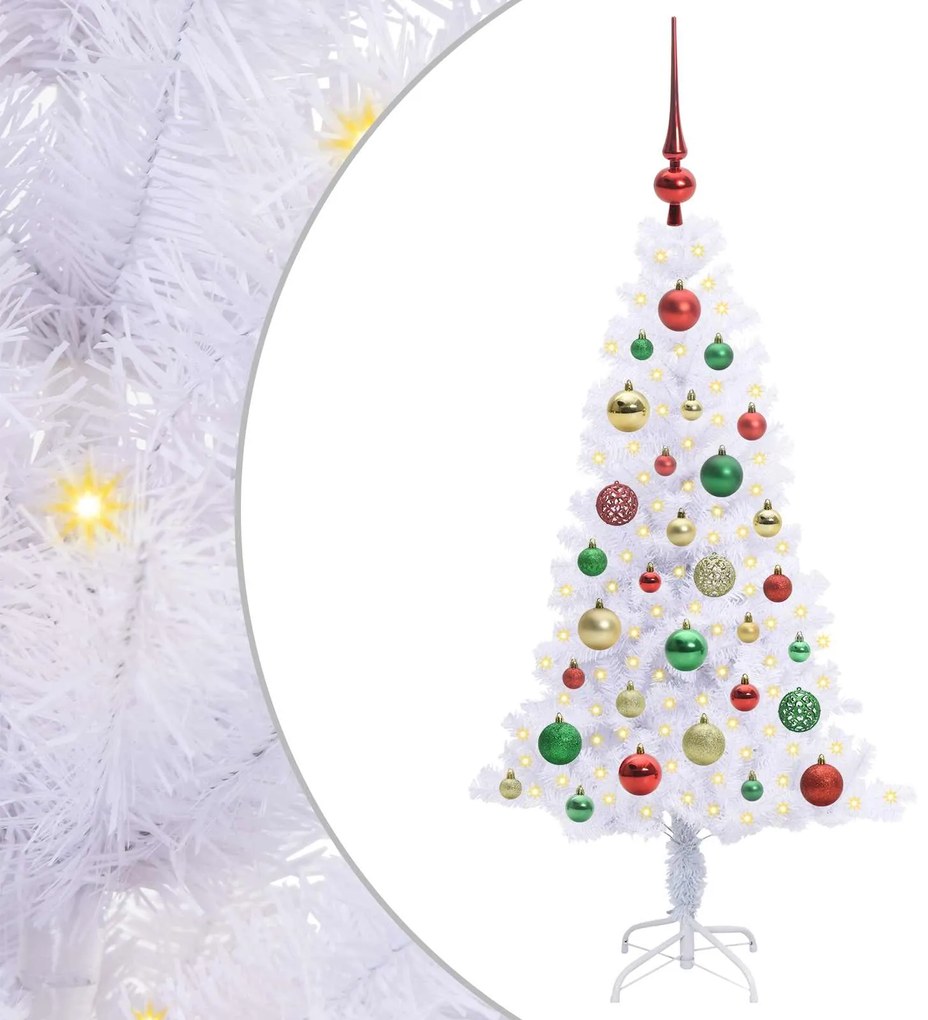vidaXL Τεχνητό Χριστουγεννιάτικο Δέντρο Λευκό 120 cm PVC και Χάλυβας