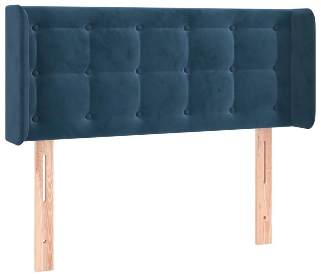 Κεφαλάρι Κρεβατιού LED Σκούρο Μπλε 93x16x78/88 εκ. Βελούδινο - Μπλε