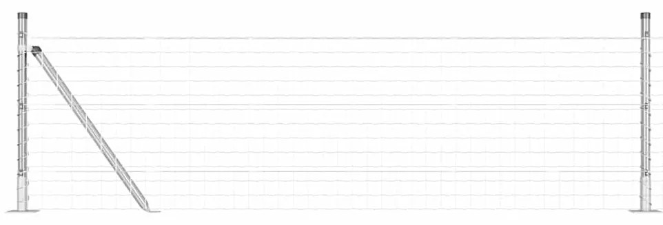 vidaXL Φράχτης με Στήλες. Ασημί 0.4 x 25 μ Ατσάλι