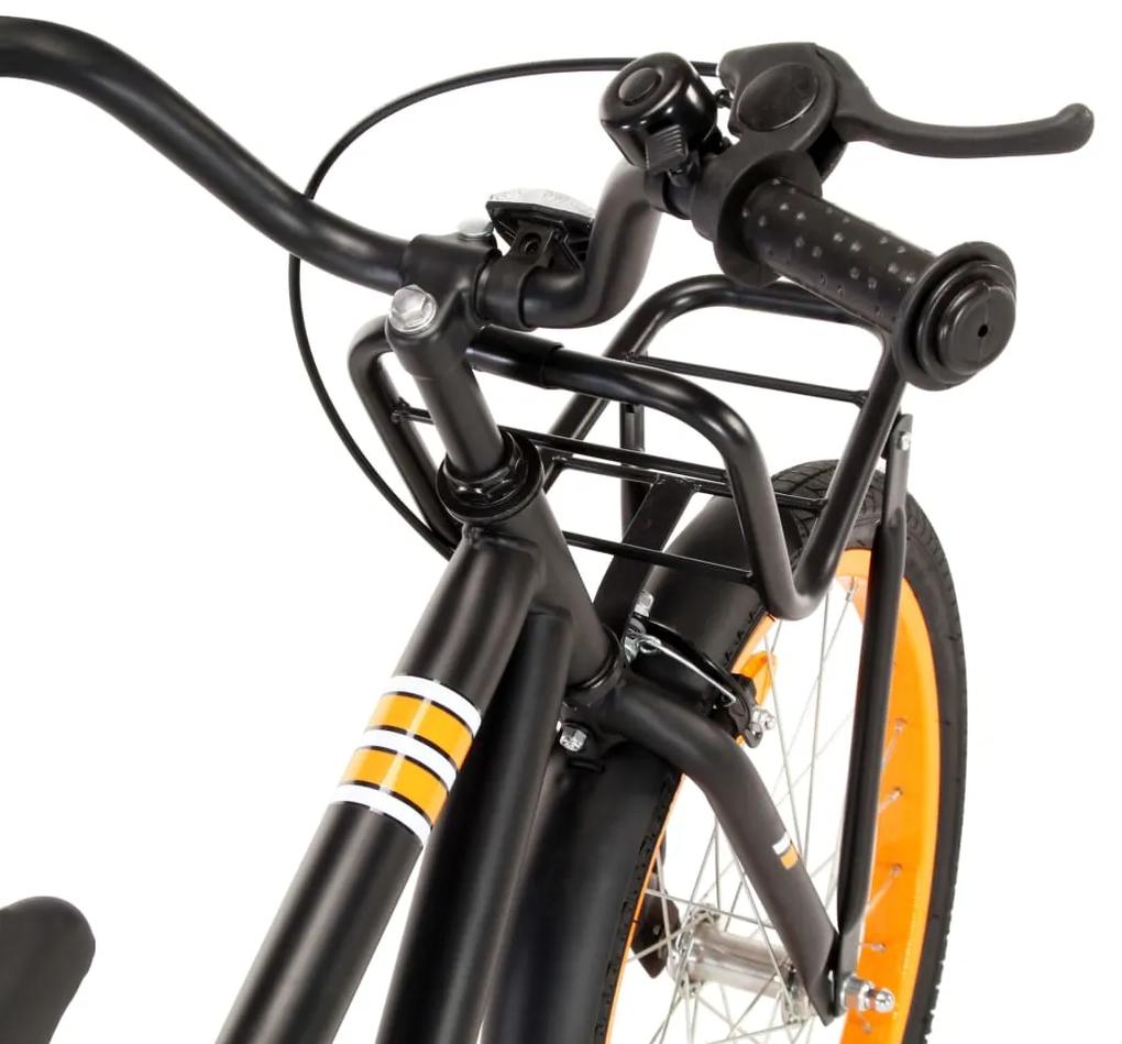 vidaXL Ποδήλατο Παιδικό Μαύρο/Πορτοκαλί 18 Ιντσών με Μπροστινή Σχάρα