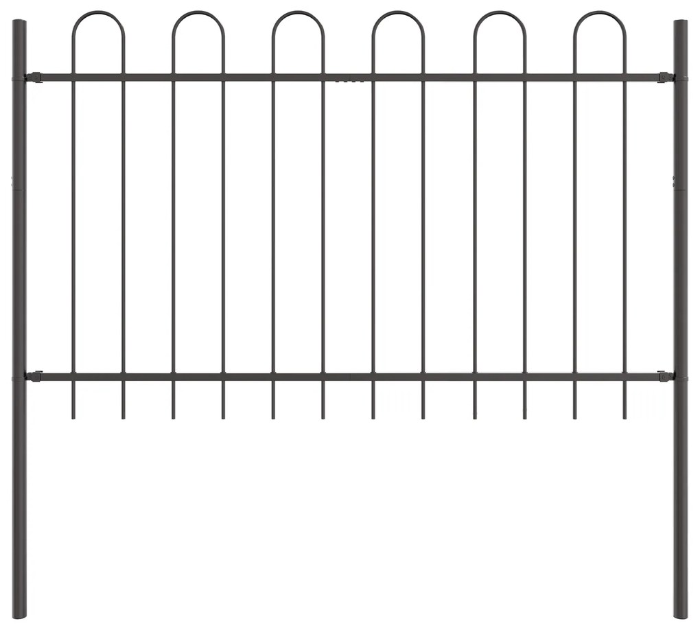 vidaXL Φράχτης Κήπου με Hoop Top σε Γκρι, 3.4 x 0.8 μ, Ξυλόγυρος