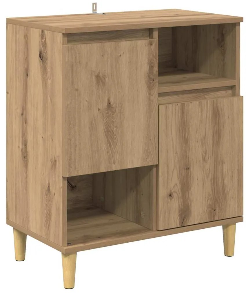 vidaXL Πλαϊνό γραφείο artisan δρυς 35 x 60 x 70 εκ Επεξεργασμένο ξύλο