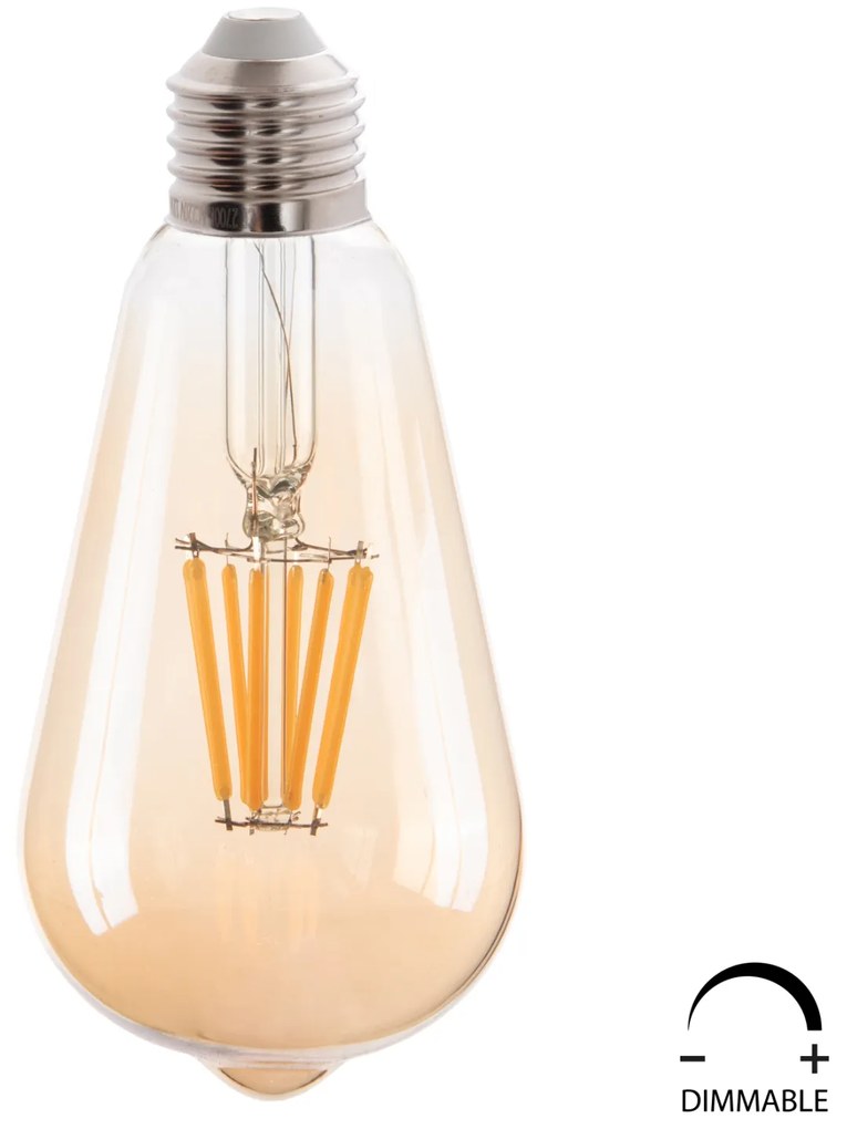 ΛΑΜΠΤΗΡΑΣ HM4188.02 LED FILAMENT 8W E27 DIMMABLE 3000K GOLD (1 Τεμμάχια)