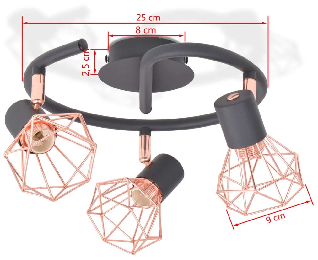 ΦΩΤΙΣΤΙΚΟ ΣΠΟΤ ΡΑΓΑ ΜΕ 3 ΛΑΜΠΤΗΡΕΣ LED FILAMENT 12 W 244395