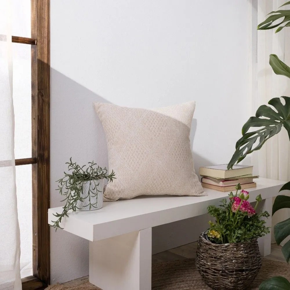 Μαξιλαροθήκη Διακοσμητική Treviso 01 Ecru Teoran 43X43 Cotton-Polyester