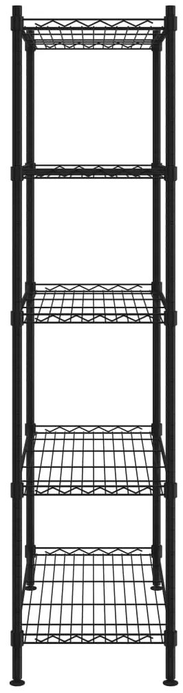 vidaXL Ραφιέρα Αποθήκευσης 5 Επιπέδων Μαύρη 90 x 35 x 180 εκ. 250 κιλά