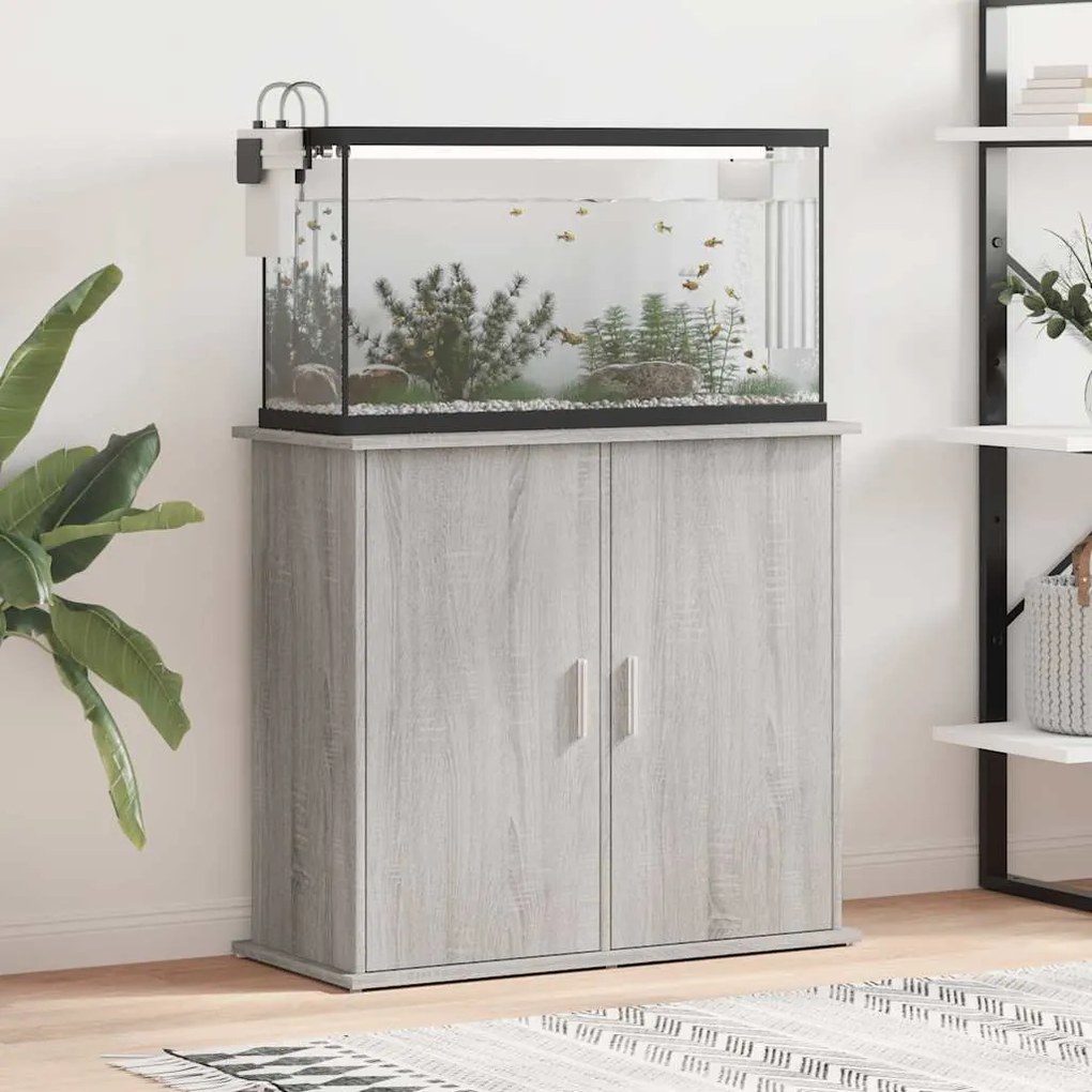 vidaXL Βάση Ενυδρείου Γκρι Sonoma 81x36x73 εκ. από Επεξεργασμένο Ξύλο
