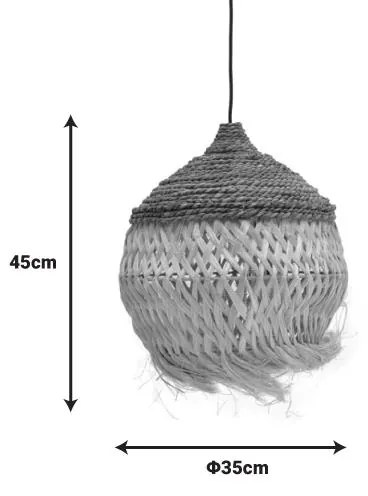 Φωτιστικό οροφής Fiorine Inart abaca σε φυσικό χρώμα Φ35x45εκ