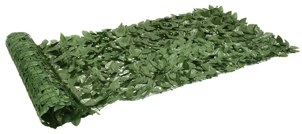 vidaXL Διαχωριστικό Βεράντας με Φύλλα Σκούρο Πράσινο 500 x 100 εκ.